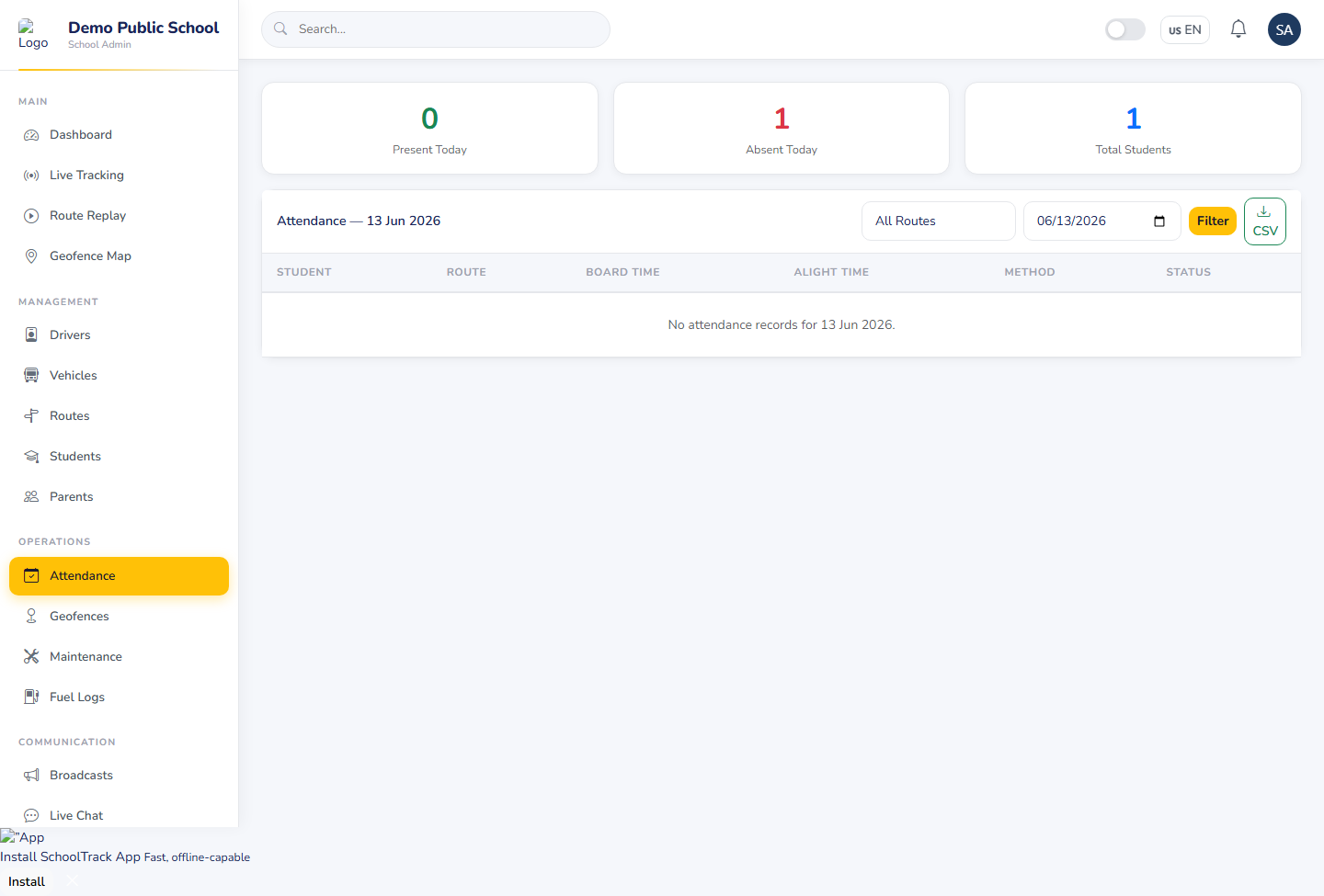 Attendance Tracking
