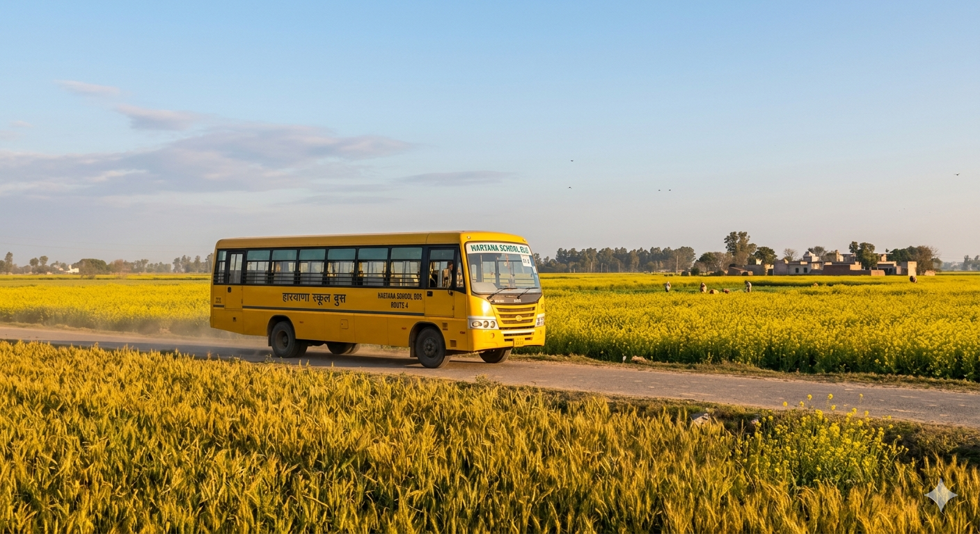 Haryana school bus safety GPS tracking statistics 2026