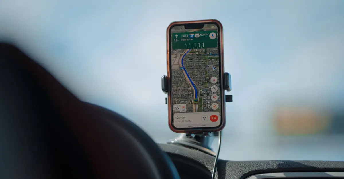 Live GPS map on a smartphone