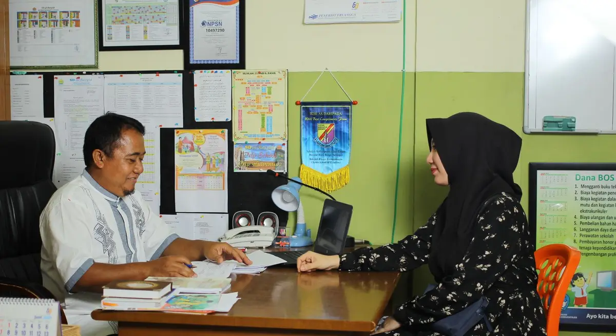 School office staff at work