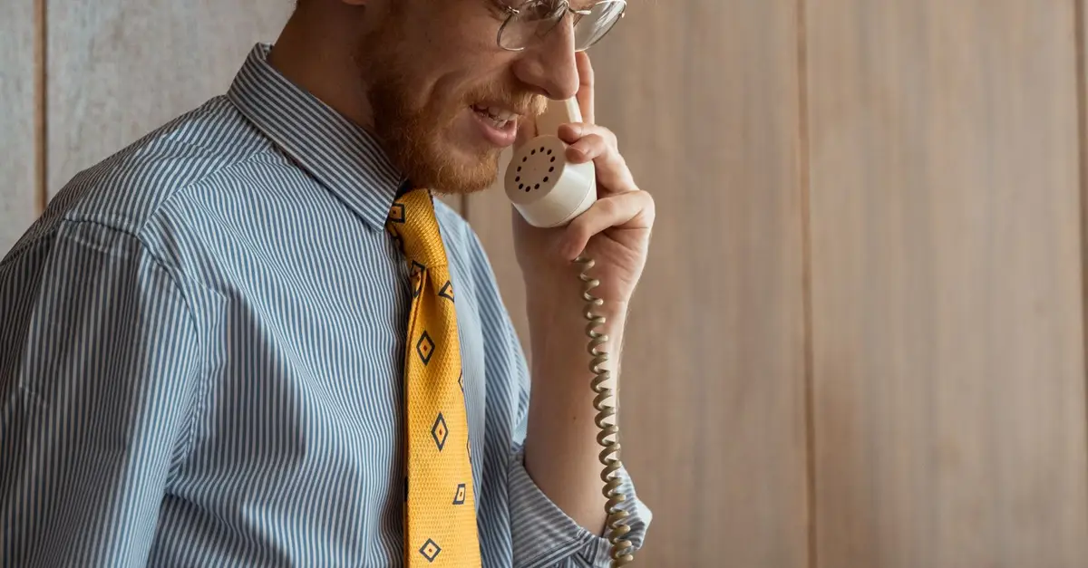 Parent taking a call at work
