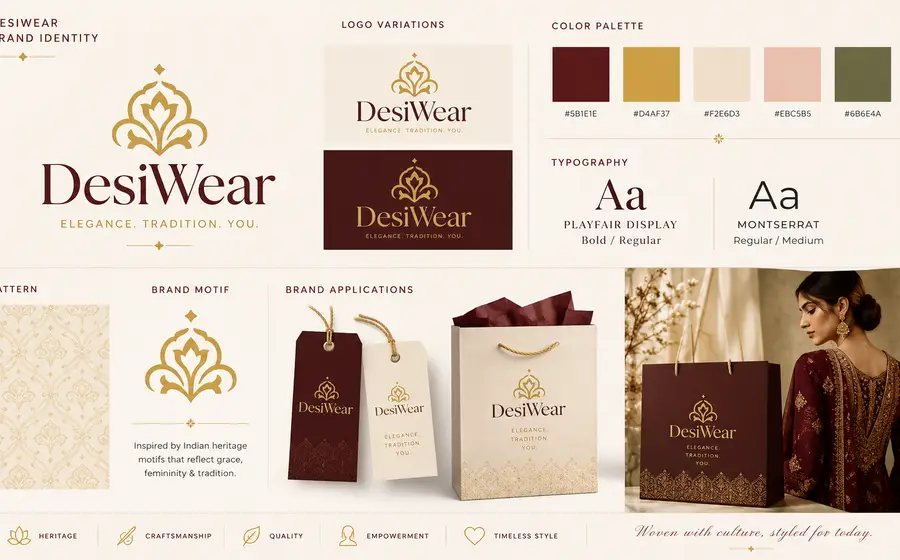 Brand and UI style board with logo, colours and typography